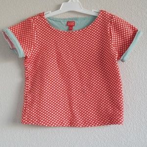 Room Seven Red White Lattice Short Sleeve Top